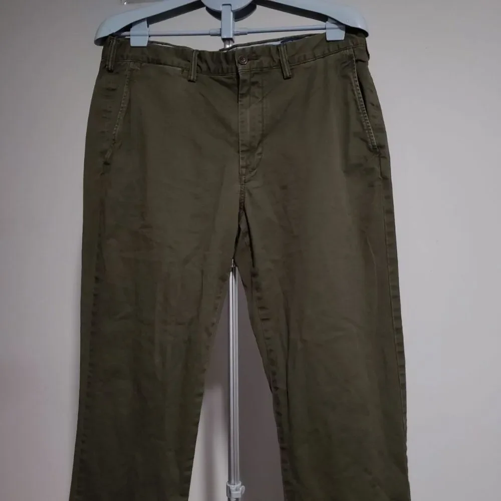 Polo Ralph Lauren Stretch Straight Fit Chino Pants 36x34 Olive Green 36/34